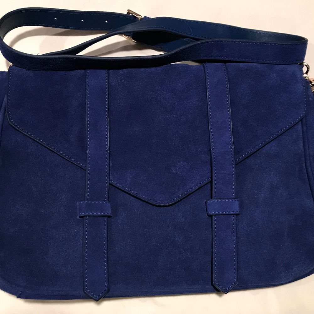 NEW Violetta electric blue suede handbag